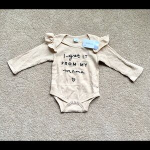 Beige Long Sleeve Onesie Bodysuit 3-6 Months